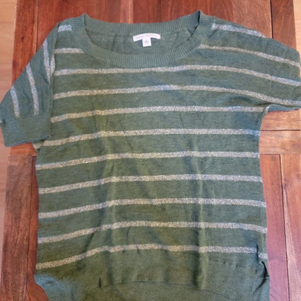 Banana Republic Green Striped Sweater